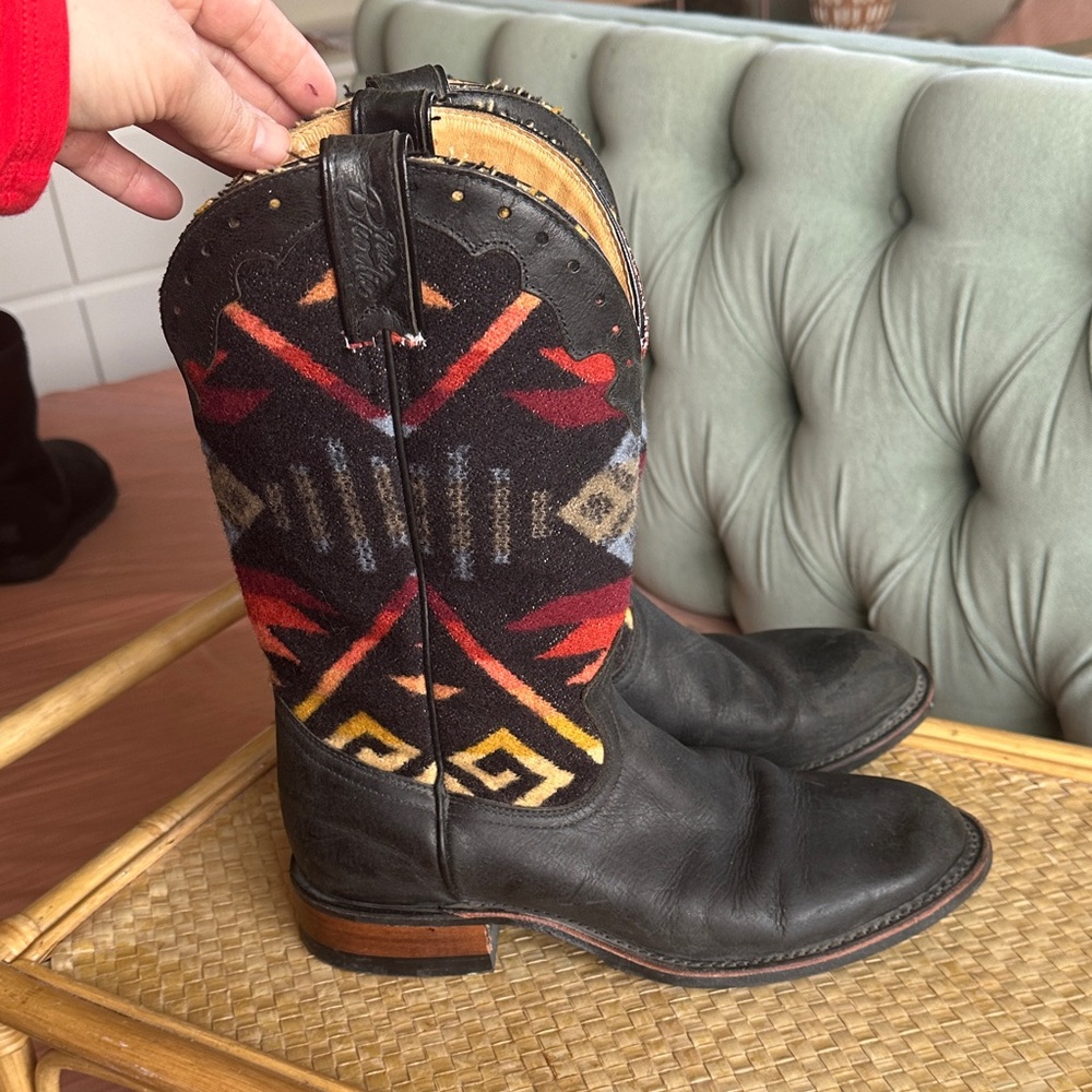 Black and Multicolor Women's Cowboy Boots